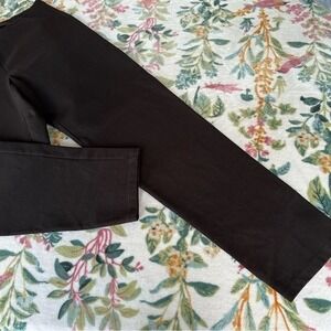 Eileen Fisher Black Dress Pants High Waisted Straight Leg Pull On Stretch Large
